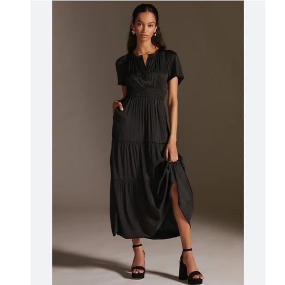 Anthropologie Dresses & Skirts - NWT Anthropologie The Somerset Silky Maxi Dress in Black size S